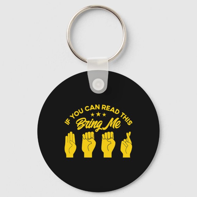 Asl Sign Language Bring Me Beer Deaf 1  Key Ring (Front)