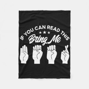 Asl Sign Language Bring Me Beer Deaf Fleece Blanket