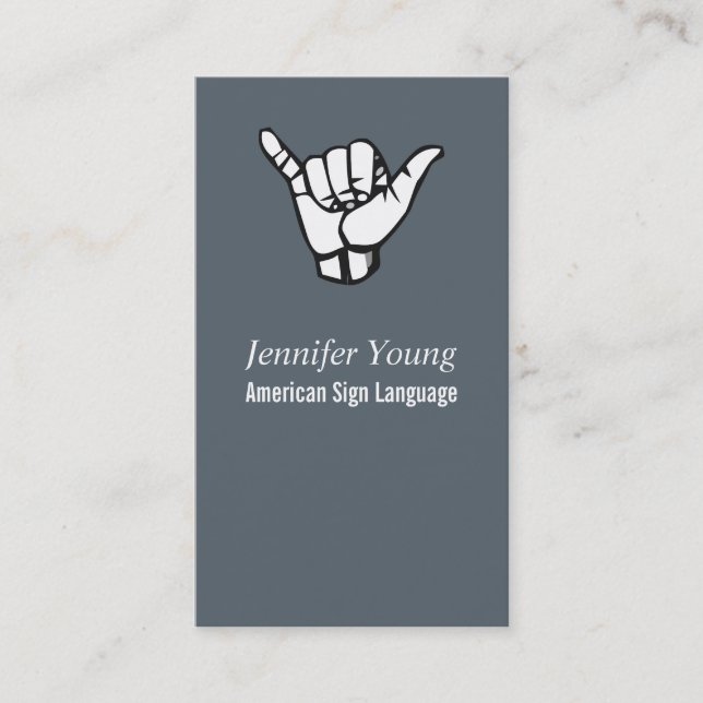 ASL, Sign Language Business Card (Front)