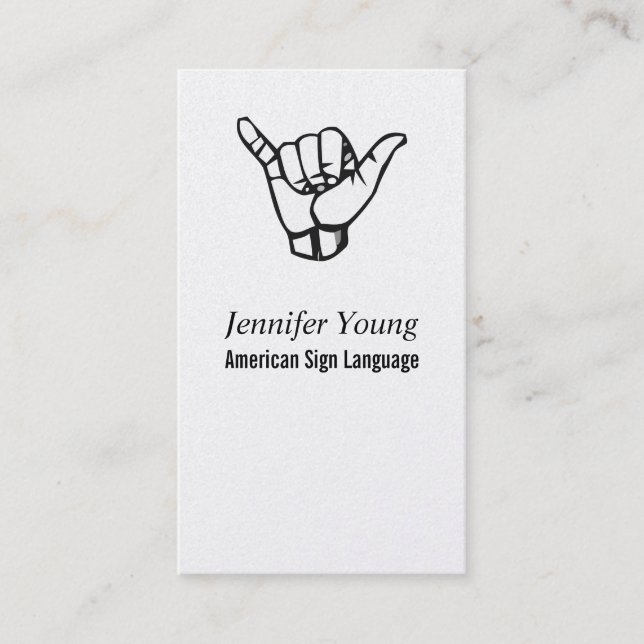 ASL, Sign Language Business Card (Front)