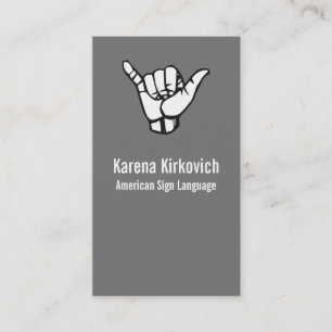 ASL, Sign Language Business Card