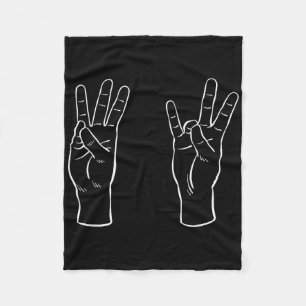 Asl Sign Language Funny 67 Meme Viral Hand Signs S Fleece Blanket