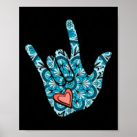 Asl Sign Language I Love You Gesture Heart Deaf Aw