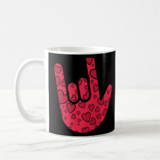 Asl Sign Language I Love You Hand Sign Raglan Coffee Mug