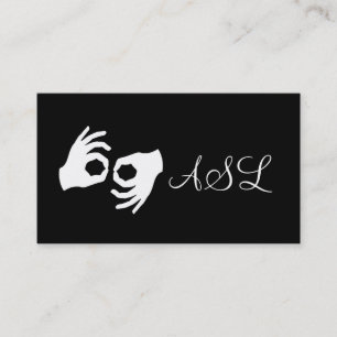 ASL, Sign Language,  Translator, Business Card