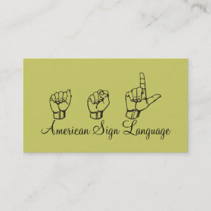 ASL, Sign Language, Translator, Business Card