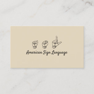 ASL, Sign Language,  Translator, Business Card