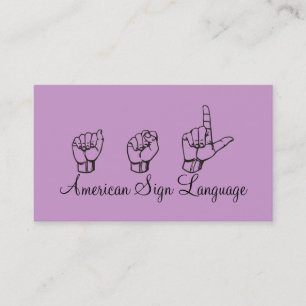 ASL, Sign Language,  Translator, Business Card
