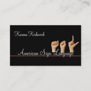 ASL, Sign Language,  Translator, Business Card