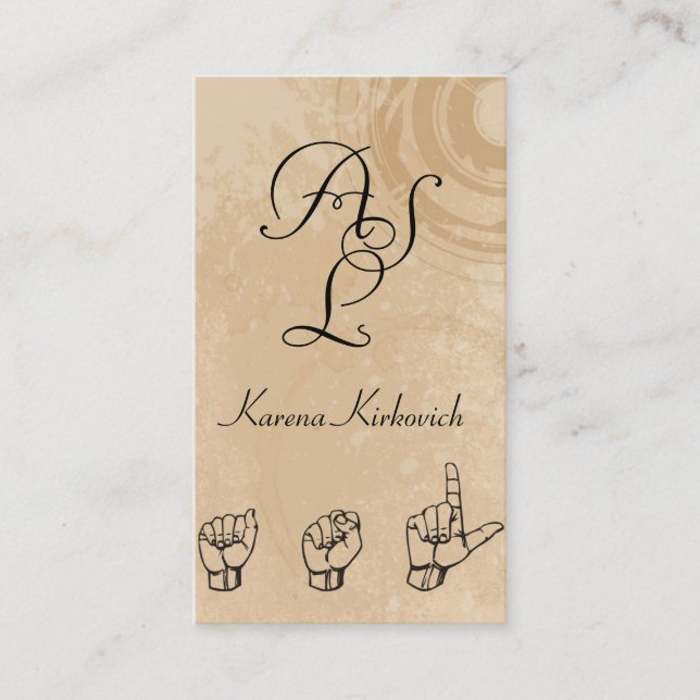 ASL Sign Language Translator Business Card (Front)