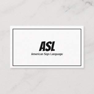 ASL, Sign Language, Translator, Business Card