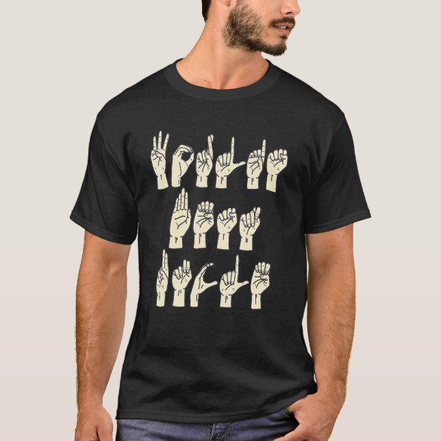 ASL Sign Language Worlds Best Uncle Finger Spell f T-Shirt (Front)