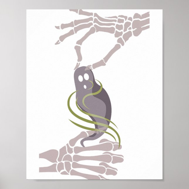 Asl Skeleton Hands Ghost Spooky Halloween  Poster (Front)