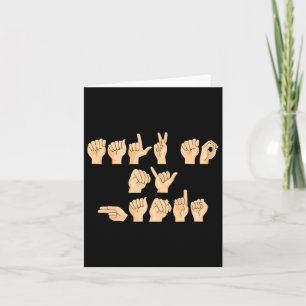 Asl Talk To My Hands American Sign Language Card
