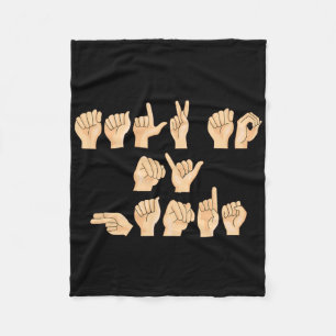 Asl Talk To My Hands American Sign Language Fleece Blanket