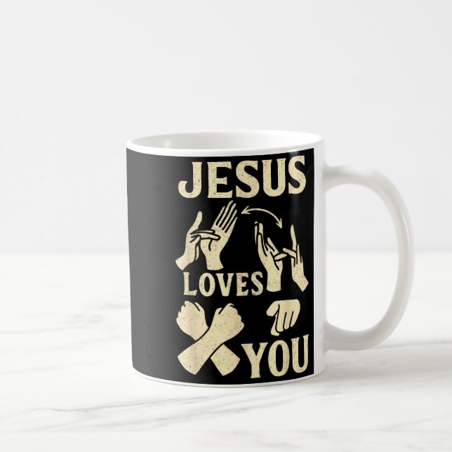 Asl Teacher American Sign Language Christian Jesus Coffee Mug (Right)