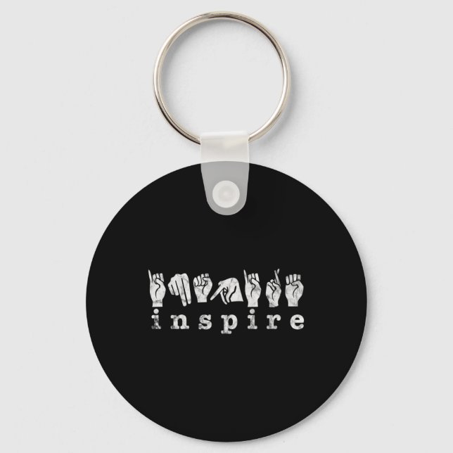 ASL Teacher American Sign Language Deaf Awareness  Key Ring (Front)