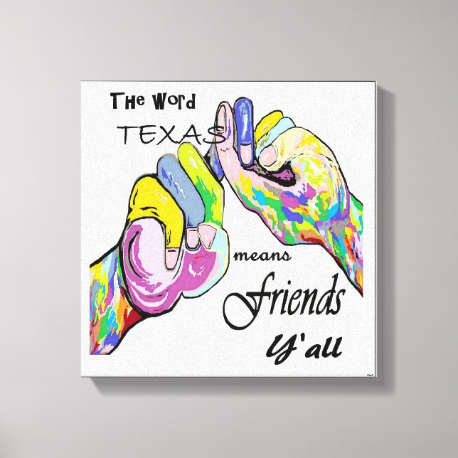 ASL Texas Means Friend Canvas Print (Front)