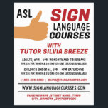 ASL Thumbs-up Gesture Sign Language Course Advert  Flyer<br><div class="desc">ASL Thumbs-up Gesture Sign Language Course Advertising Flyers By The Business Card Store.</div>