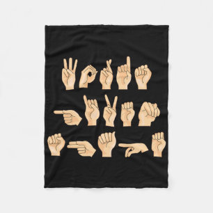 Asl Words Given Shape American Sign Language 1 Fleece Blanket