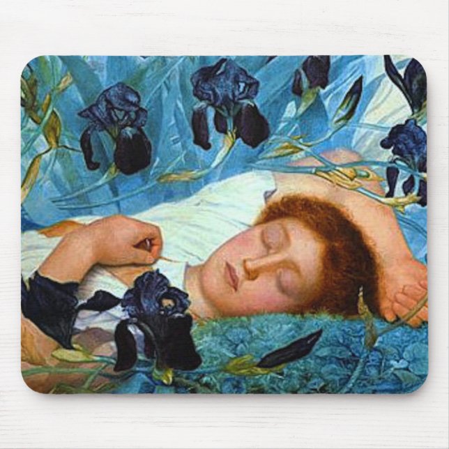 Asleep in the Irises Mouse Mat (Front)