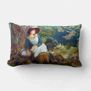Asleep in the Woods (by Arthur Hughes) Lumbar Cushion
