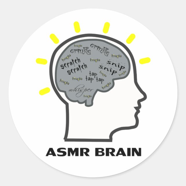 ASMR Brain Classic Round Sticker (Front)