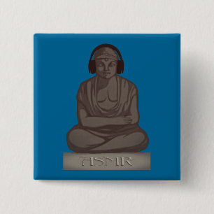 ASMR Buddha 15 Cm Square Badge