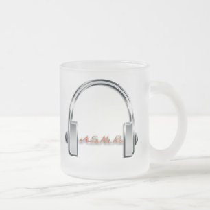 ASMR Headphones Frosted Glass Coffee Mug