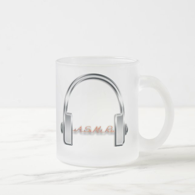ASMR Headphones Frosted Glass Coffee Mug (Right)