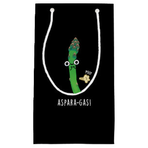 Aspara-gas Funny Asparagus Veggie Pun Dark BG Small Gift Bag