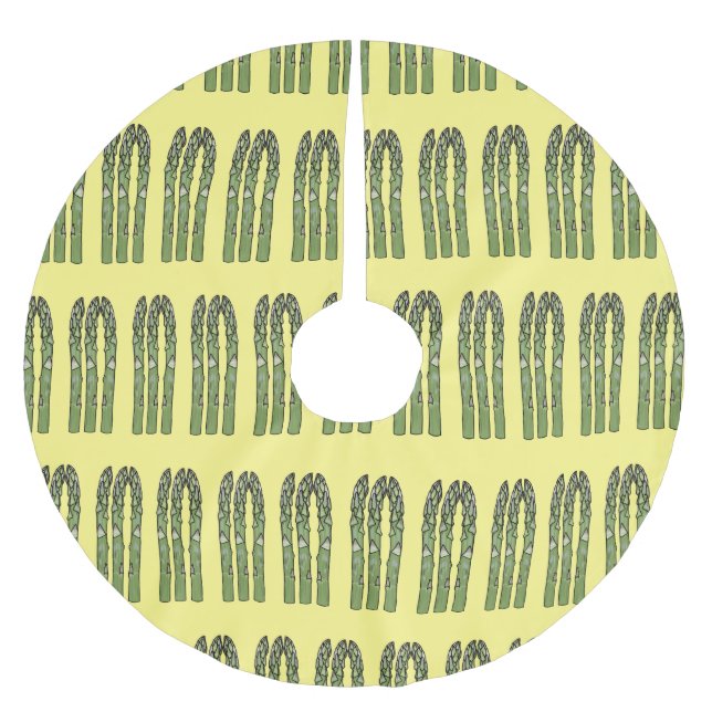 Asparagus cartoon illustration  brushed polyester tree skirt (Front)