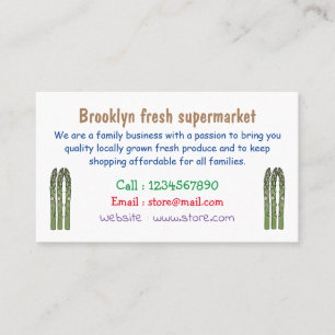 Asparagus cartoon illustration business card