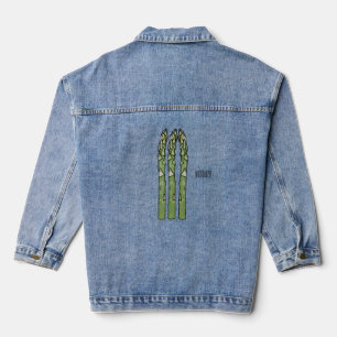 Asparagus cartoon illustration denim jacket