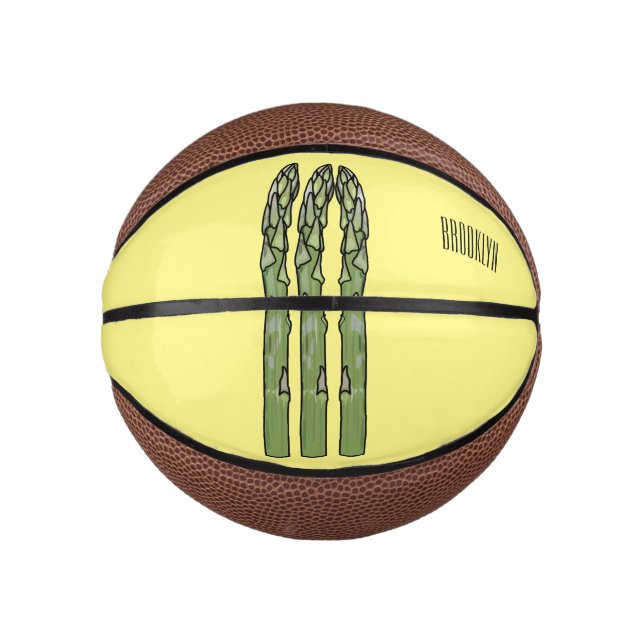 Asparagus cartoon illustration  mini basketball (Front)