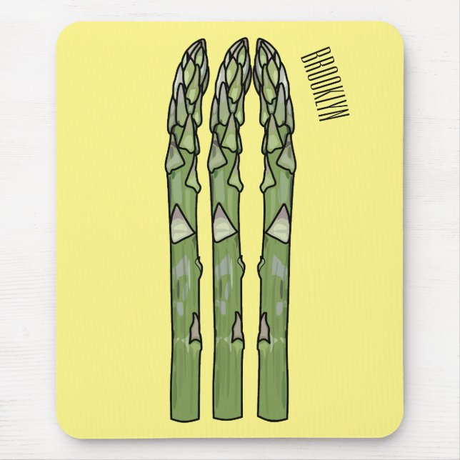Asparagus cartoon illustration  mouse mat (Front)