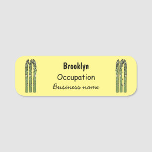 Asparagus cartoon illustration name tag