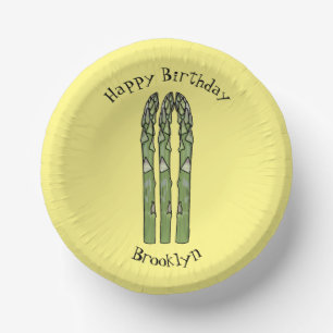 Asparagus cartoon illustration paper plate