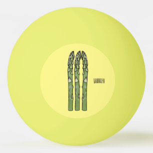 Asparagus cartoon illustration  ping pong ball