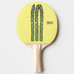 Asparagus cartoon illustration ping pong paddle