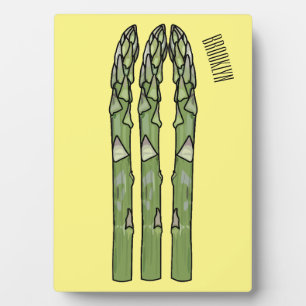 Asparagus cartoon illustration  plaque