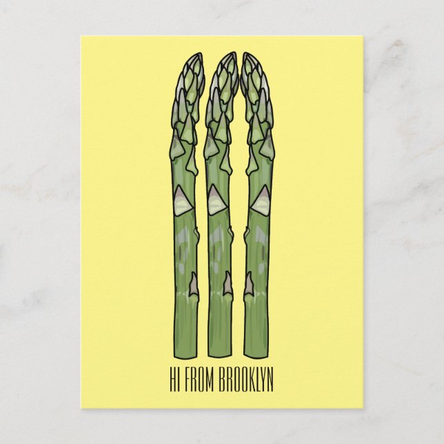Asparagus cartoon illustration  postcard (Front)