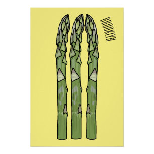 Asparagus cartoon illustration poster
