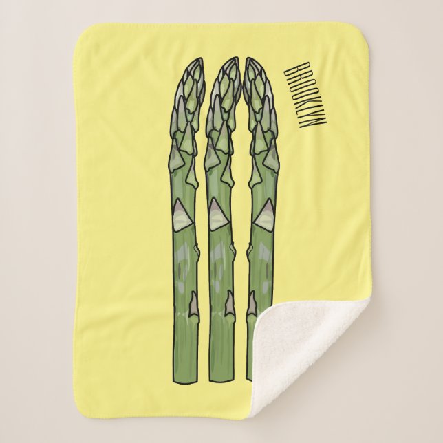 Asparagus cartoon illustration sherpa blanket (Front)