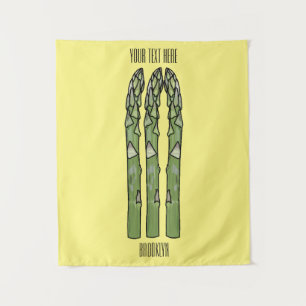 Asparagus cartoon illustration  tapestry