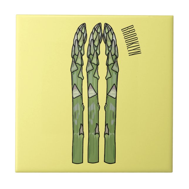 Asparagus cartoon illustration  tile (Front)