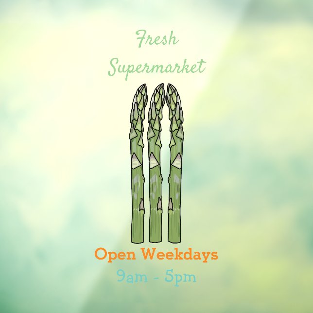 Asparagus cartoon illustration window cling (Sheet 3)