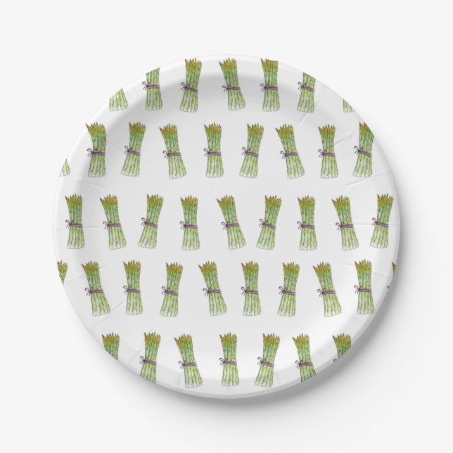 Asparagus design paper plates (Front)