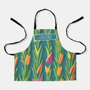 Asparagus Geometric Colourful Personalised Pattern Apron