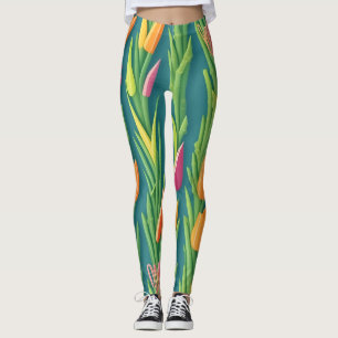 Asparagus Geometric Colourful Personalised Pattern Leggings